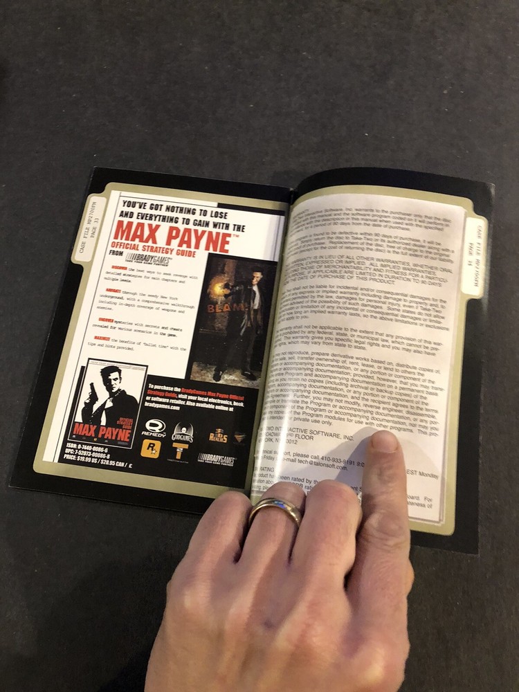 max payne xbox Manual Only