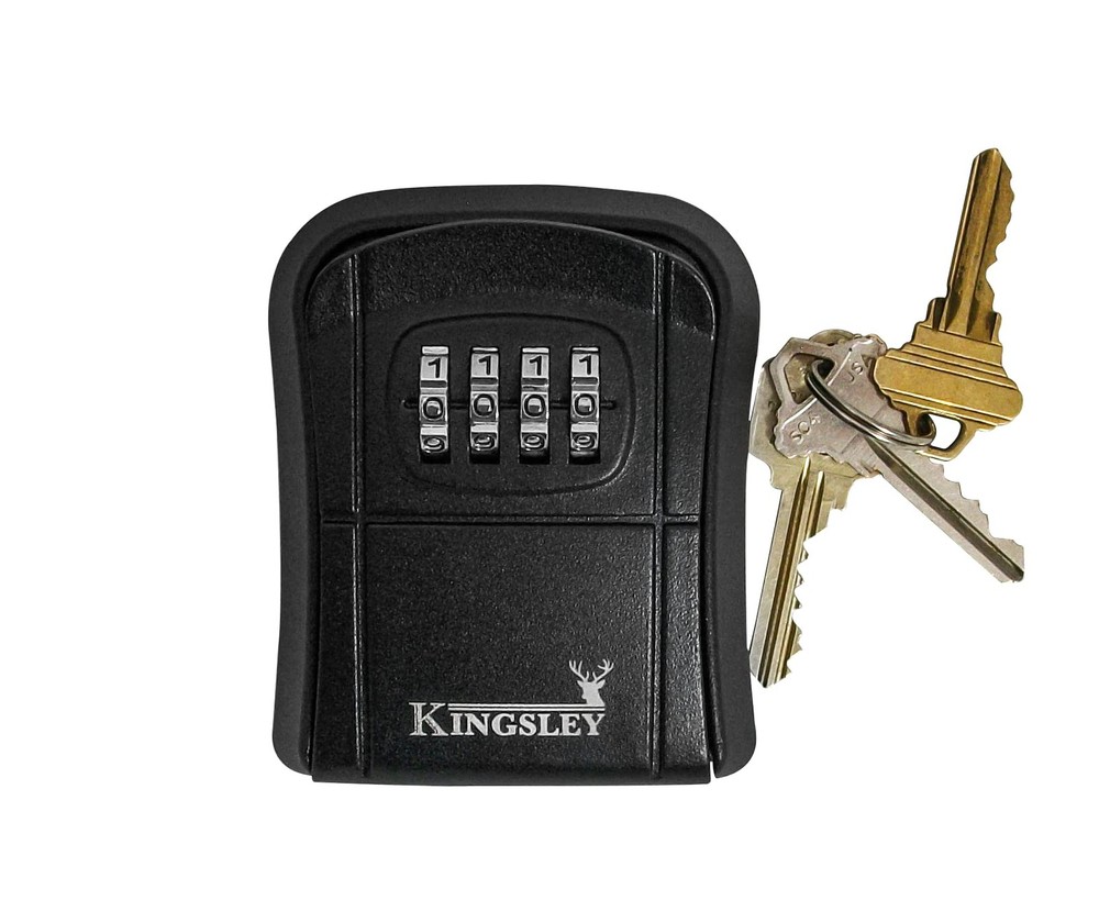 Kingsley QCH-807 Key Storage Box, Wall Mounted, Resettable Code, Water Black