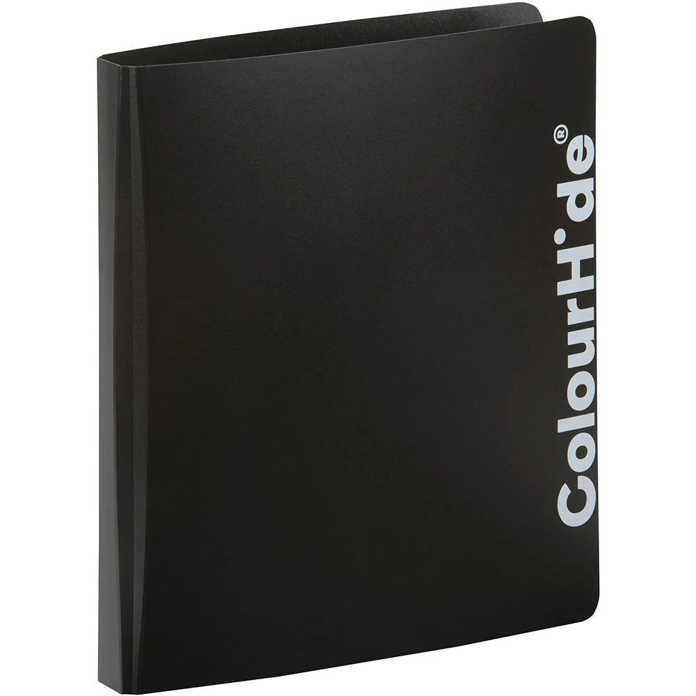 NEW 12x Colourhide Ring Binder PP 2D 25mm A4 Black Box Folder Filing BULK