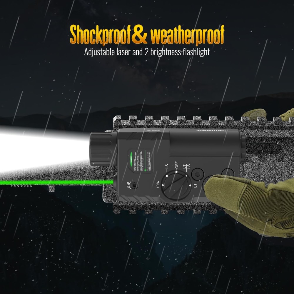 DEFENTAC 2000 Lumens Green Laser Light Combo