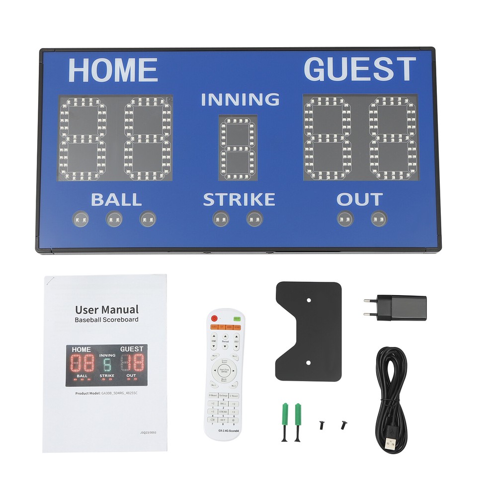 Electronic Baseball Scoreboard High-Light Digital Scoreboard w/ Remote Blue