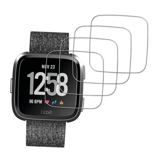 (4 Pack) For Fitbit Versa (2018) / Versa Lite Smartwatch Tempered Glass Screen