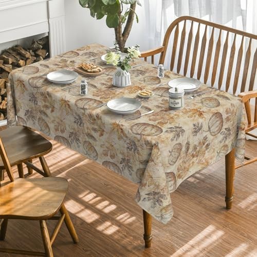 Fall Tablecloth 60×84 Inch Rectangular, Autumn 60" x 84" (Rectangular) Yellow