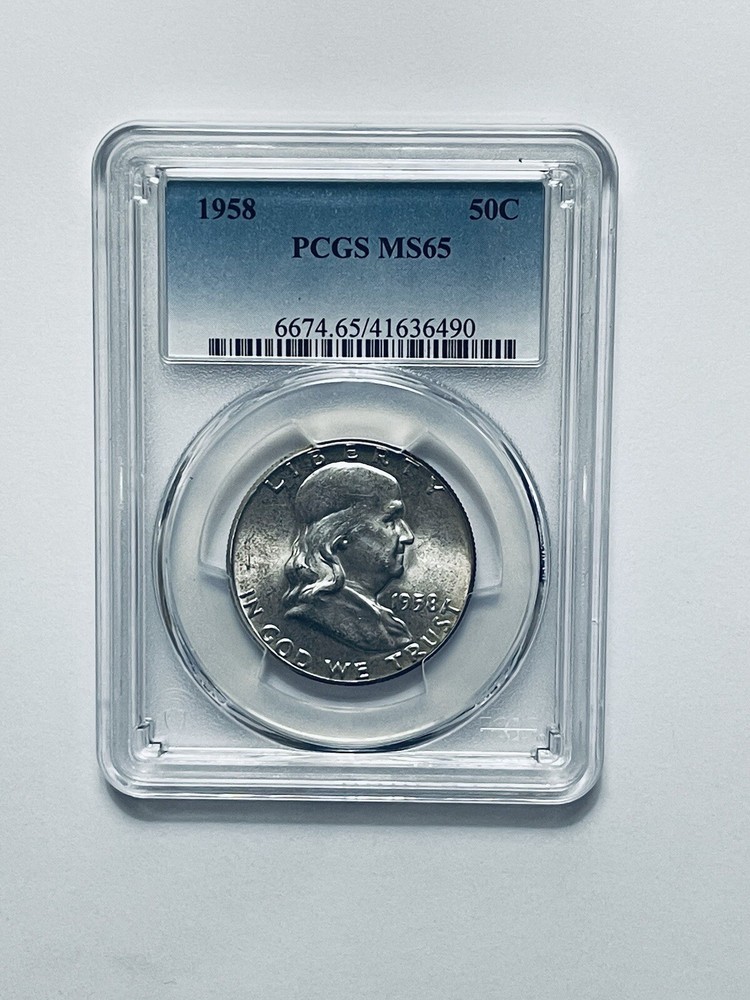 1958 Franklin Silver Half Dollar PCGS MS65