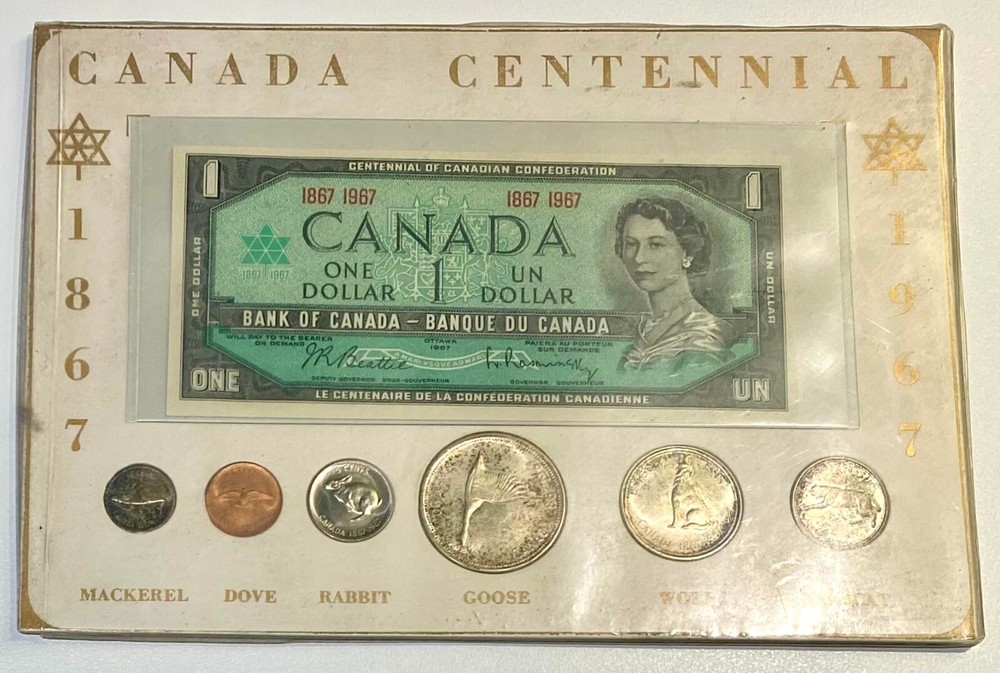 Canada UNC coin set with UNC Banknote