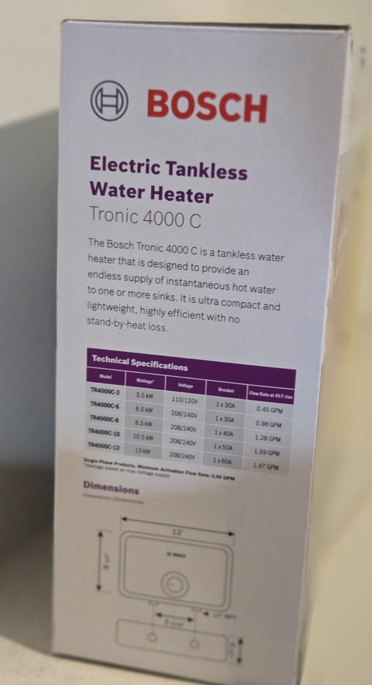 Bosch Tronic TR4000C-6 Electric Tankless Water Heater