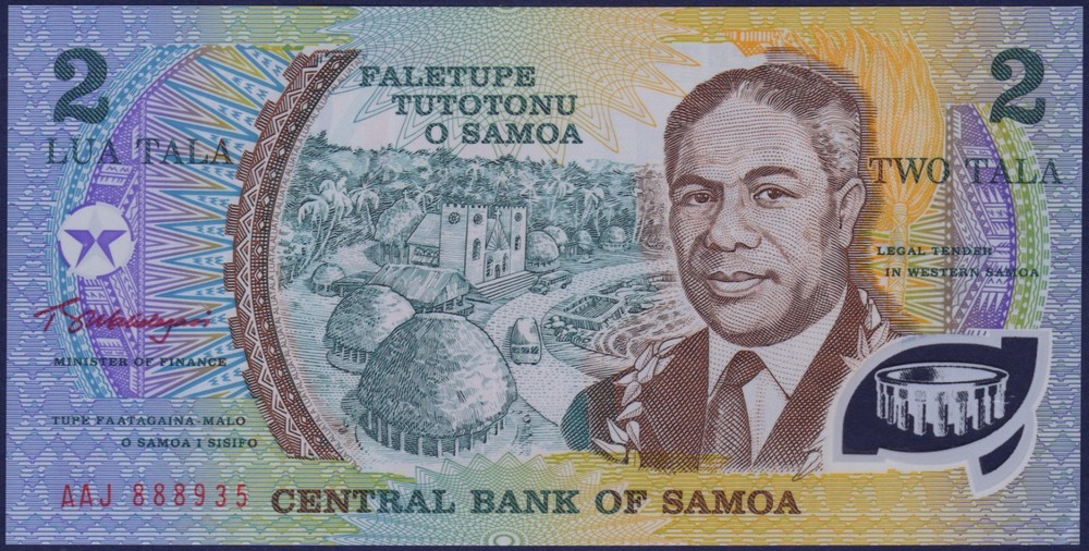 SAMOA - P31e - 2 Tala - Prefix AAN - POLYMER - UNC