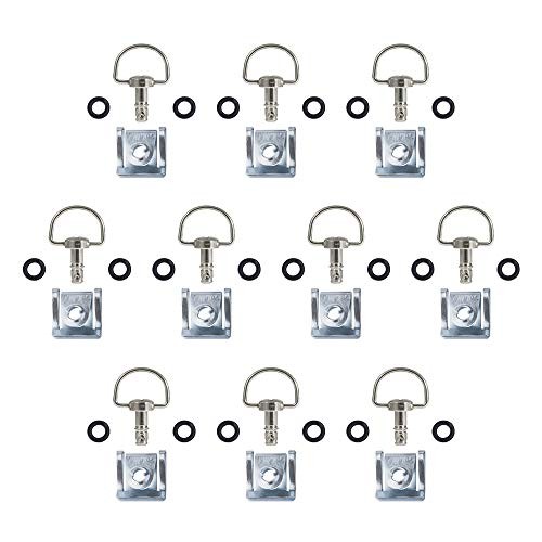 Quick Release D-Ring Race Fasteners Chrome Silver (10 Pack) 17mm Sliver