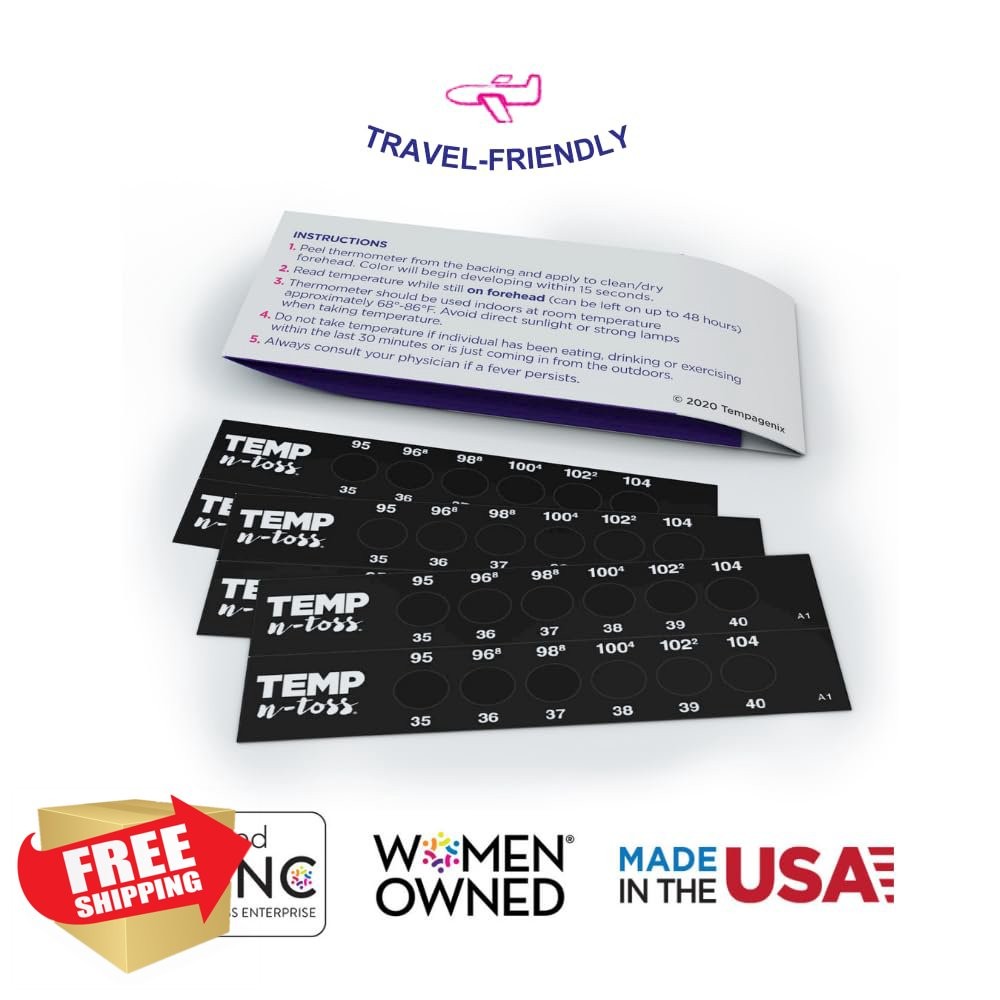 Fast Reading Disposable Forehead Thermometer Strips 12ct