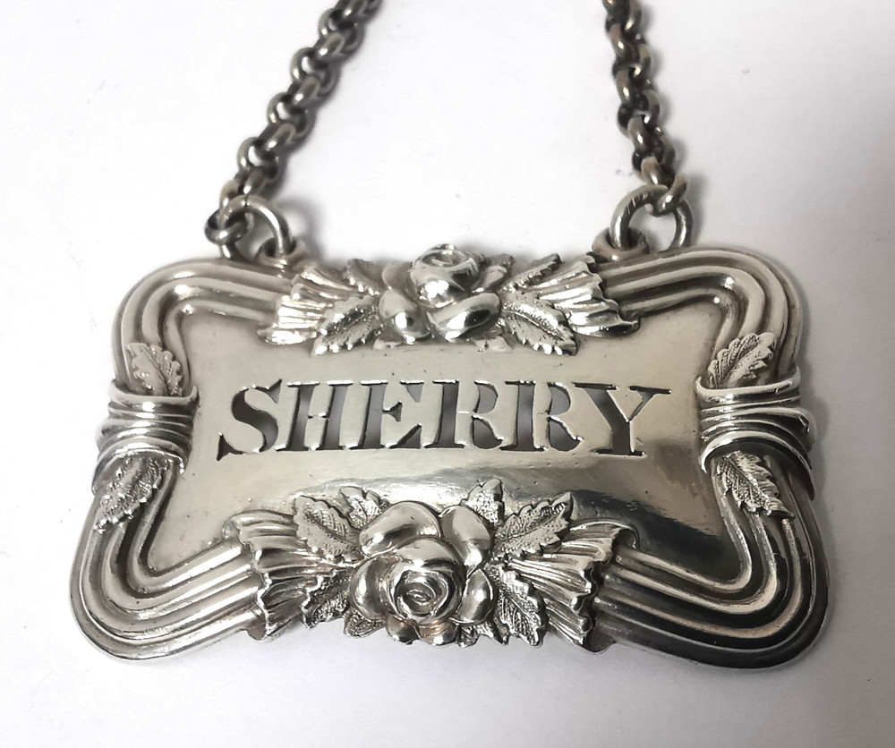 William IV Solid Silver Sherry Wine Label -London 1831