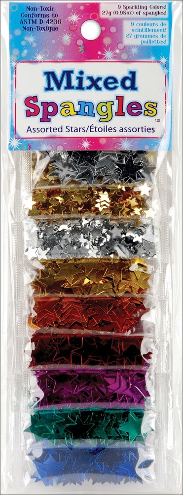 Sulyn Mixed Spangles 3g 9/Pkg-Assorted Stars