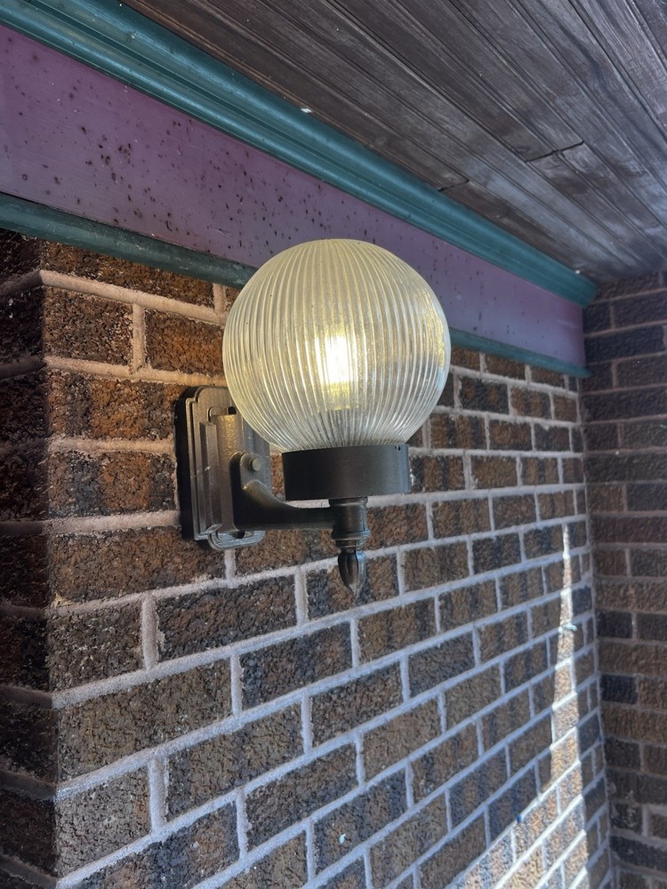 Vintage Cast Sconce Wall Lights Halophane Globe