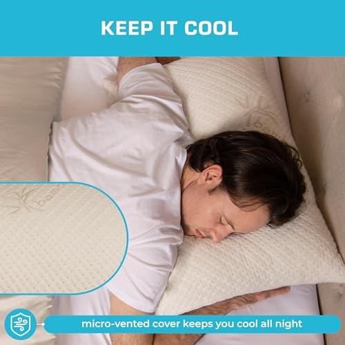 Bed Pillow for Sleeping | Shredded Memory Foam Pillows Adjustable Standard