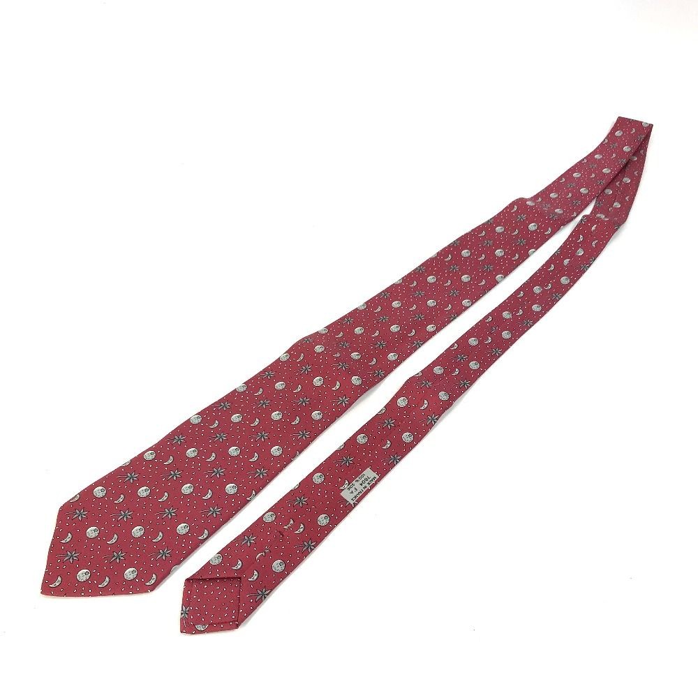 HERMES Tie All Over Pattern Silk
