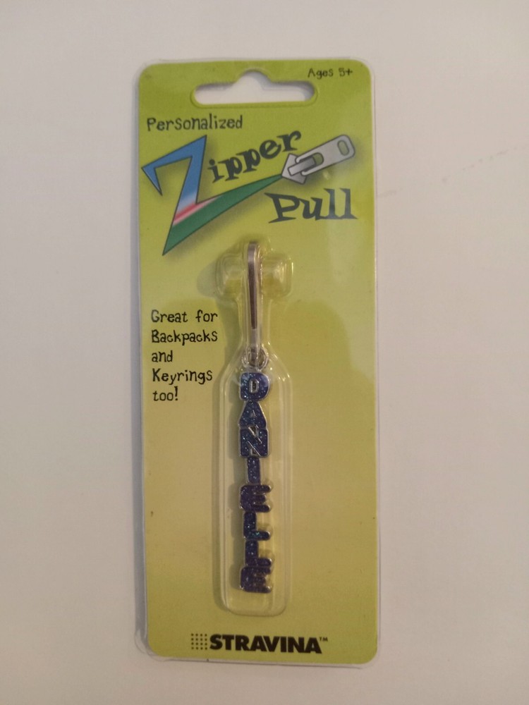 DANIELLE (Blue Sparkle) Peronalized Zipper Pull Brand New
