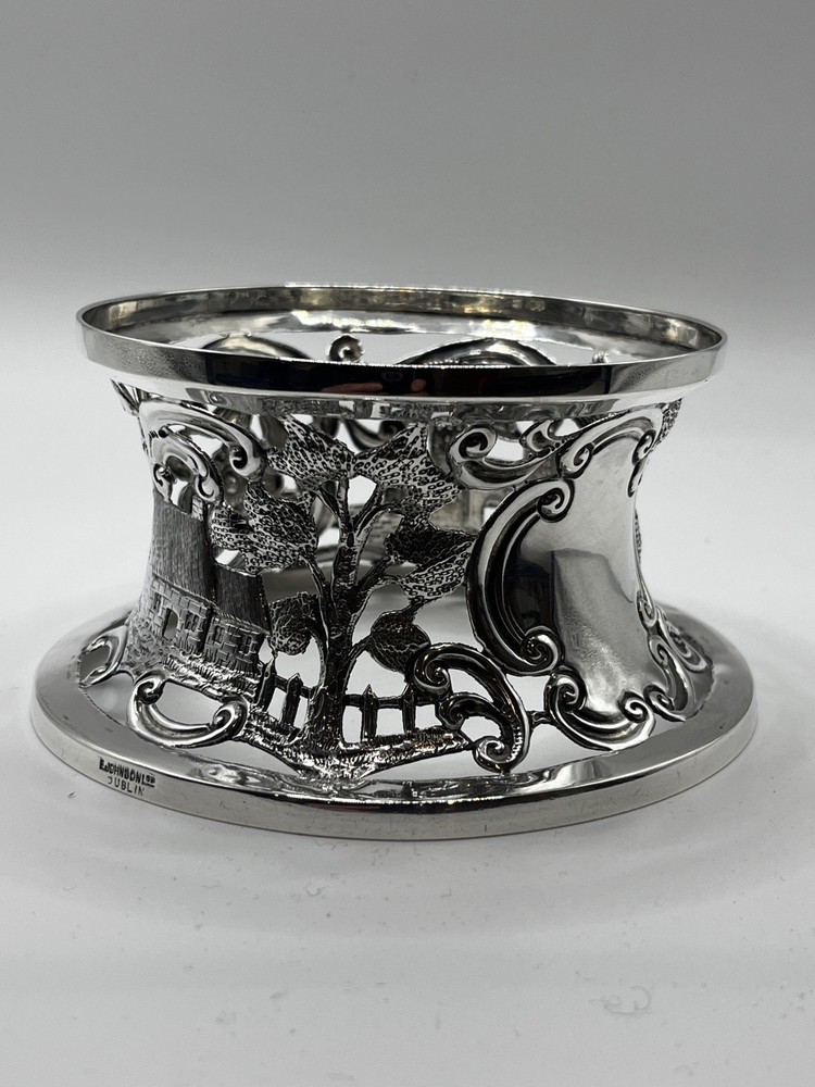 Irish Solid silver potato ring Dublin 1907 Castle and cottage E Johnson Ltd