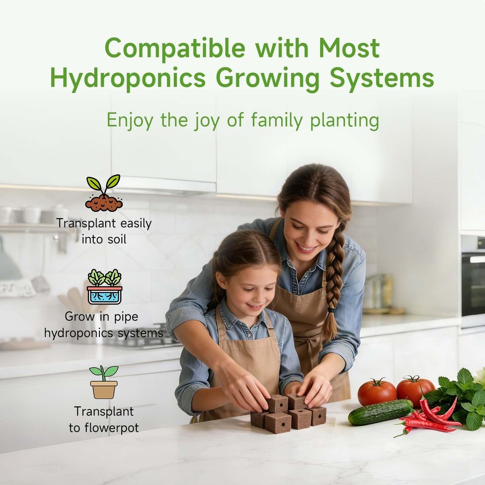 50 Pack Hydroponics Grow Sponges -Square Sponge Replacement Part Replacement ...