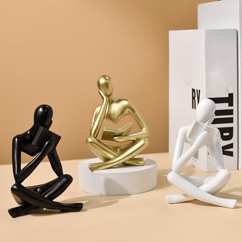 Style-A Beige, Creative Abstract Thinker Bookend for Home Reader-beige-a