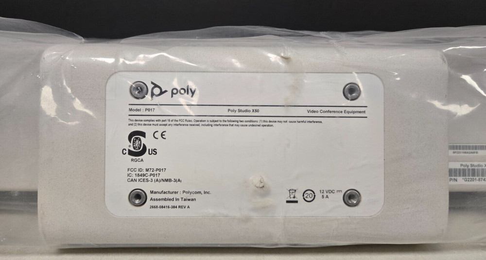 Polycom Poly Studio X50 (P017) Video Conferencing System Bar for Group Meetings