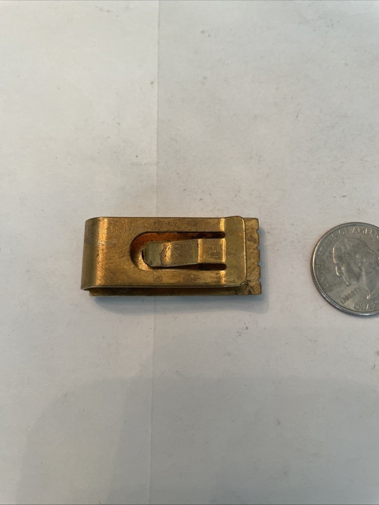 Vintage Solid Brass Ribbed Money Clip