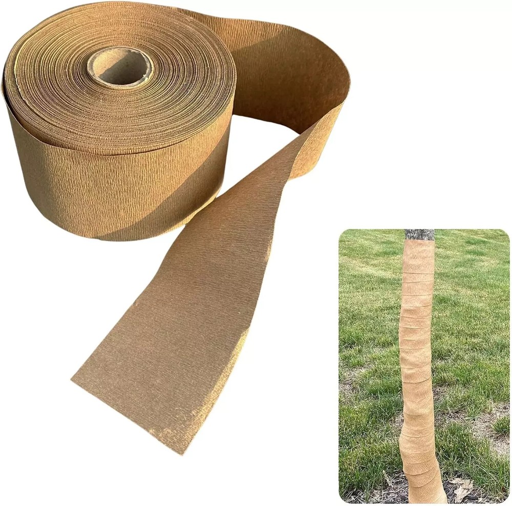 4In X 164Ft Tree Protector Wrap, Paper Tree Wrap Rolls Breathable Tree Trunk Pro