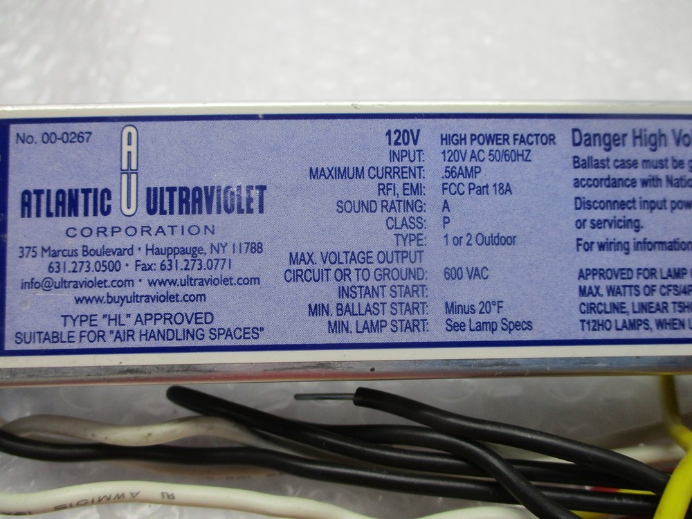 ATLANTIC ULTRAVIOLET 100137 BALLAST NSNP