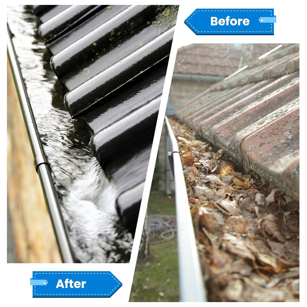 11.5FT Telescoping Gutter Cleaning Brush Tools Extendable Rain Gutter Cleaner