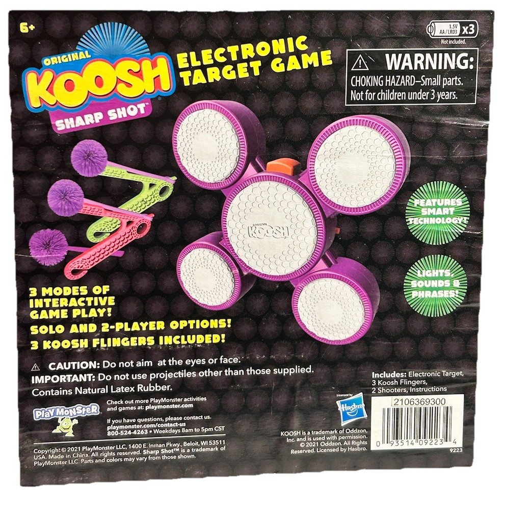 Hasbro Koosh Sharp Shot Interactive Target 3 Electronic Game, Tested Works