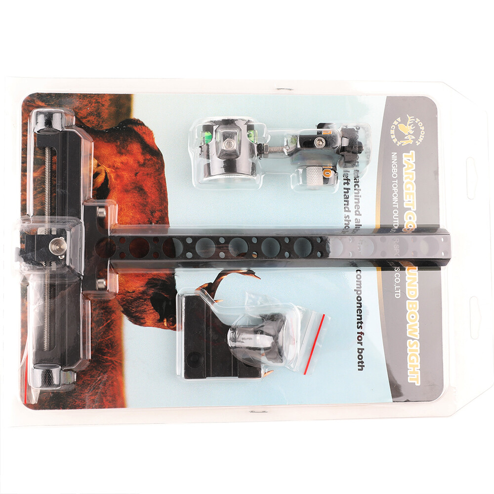 Compound Bow Sight Archery 4X lens 0.059" Fiber Optic Pin Micro Adjust Hunting