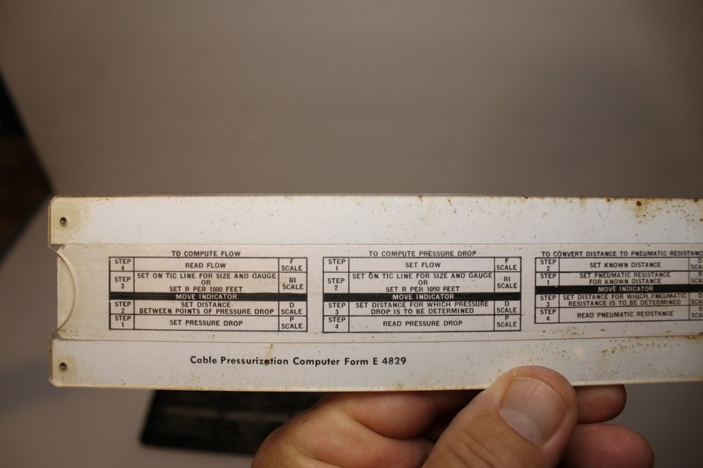 Cable Pressurization Computer Slide Rule Form E4829 USA W/ Sheath Case
