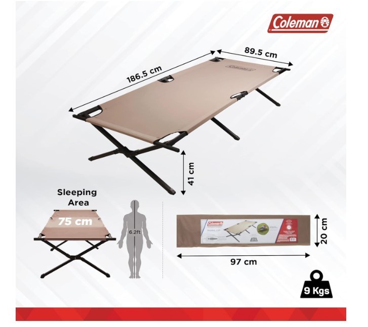 Coleman Trailhead II Large Folding Cot with Easy Setup & Takedown