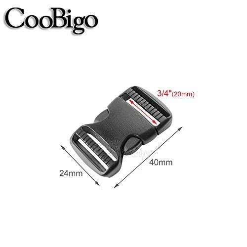 5 Pack 3/4" Side Release Buckle Dual Adjustable 5 Yards 3/4" Pp Strap