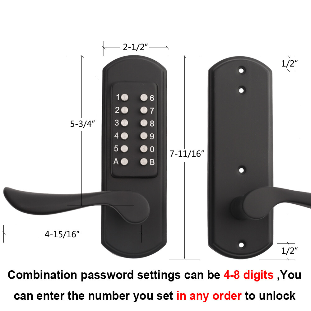 Door Lock Keyless Keypad Entry Mechanical Combination Code Lock High Security