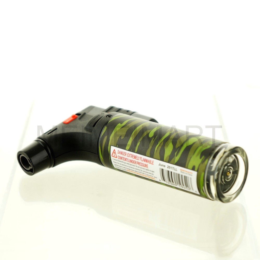 Jumbo 4" Single Jet Flame Torch Gun Lighter Refillable Lockable Windproof Camo