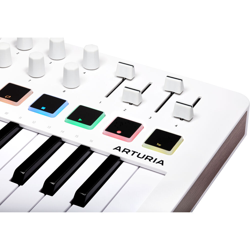 Arturia MiniLab 3 Compact MIDI Keyboard and Pad Controller (White) Bundle with 6