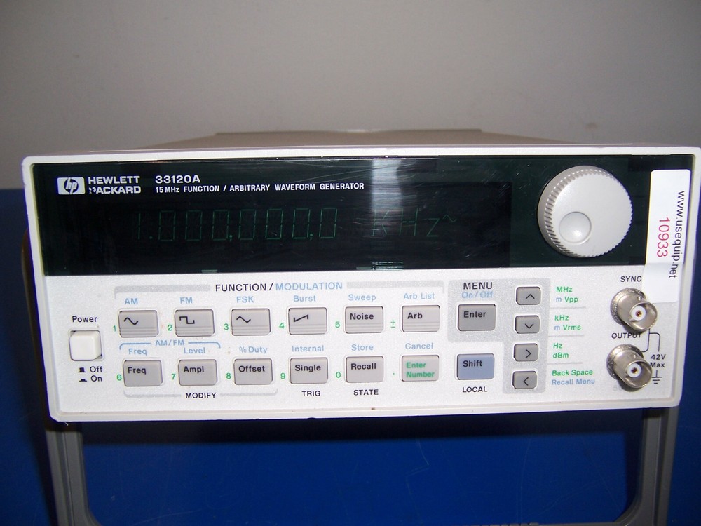 10933 HP 33120A 15 mhz function / arbitrary waveform generator
