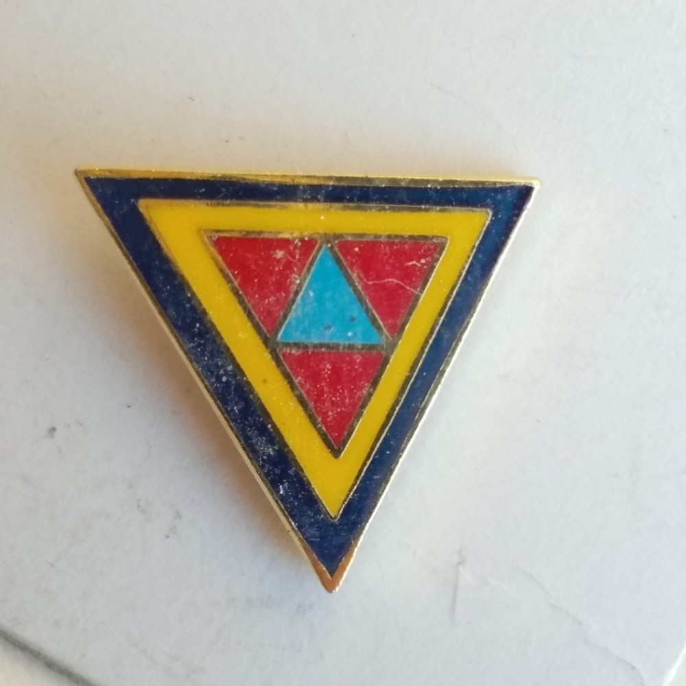 Multi Color Triangles Lapel Pin