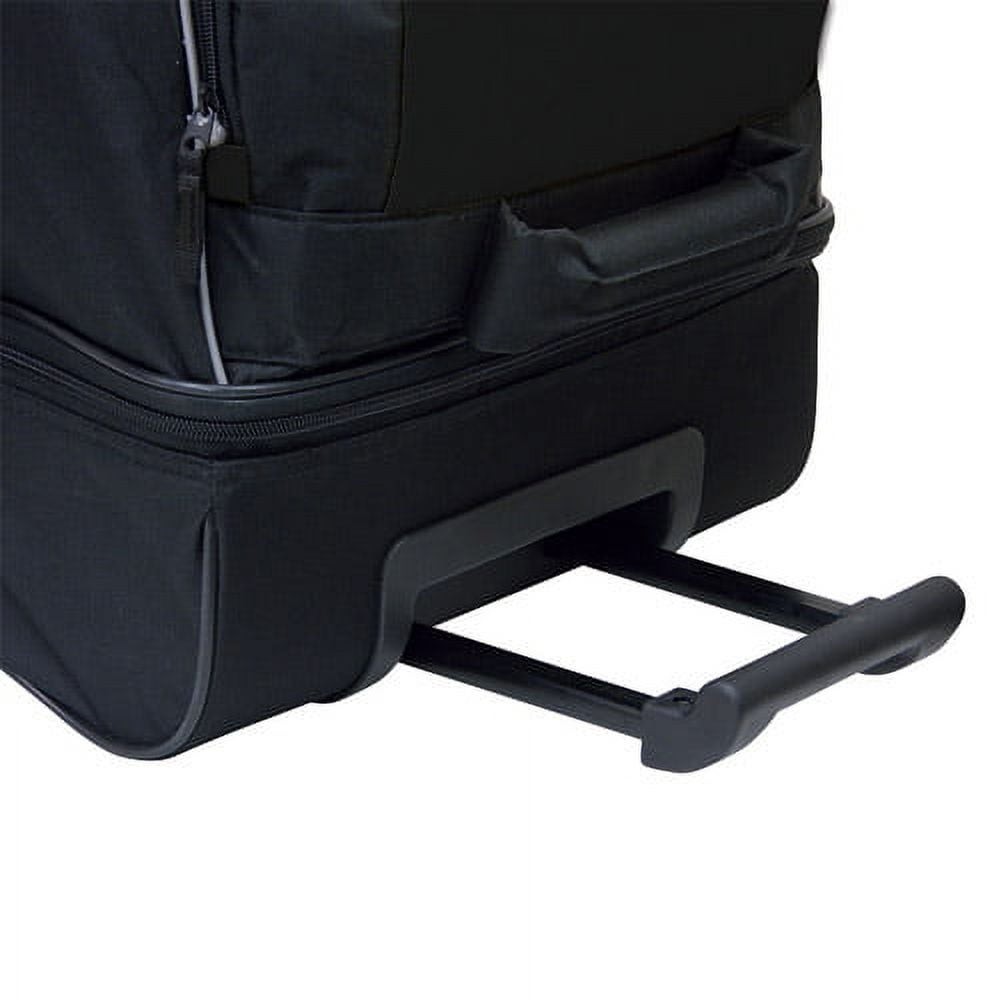 Large 36" Drop-Bottom Rolling Duffel with Telescopic Handle - Black