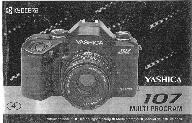 Yashica 107 Multi Program Camera Instruction Manual Reprint