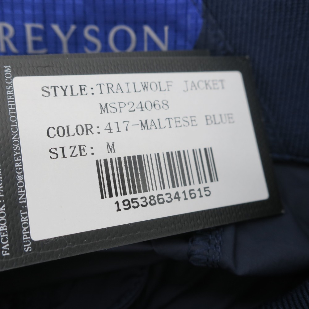 Greyson Trailwolf Windproof Jacket Full Zip Lightweight Golf Maltese Blue Medium