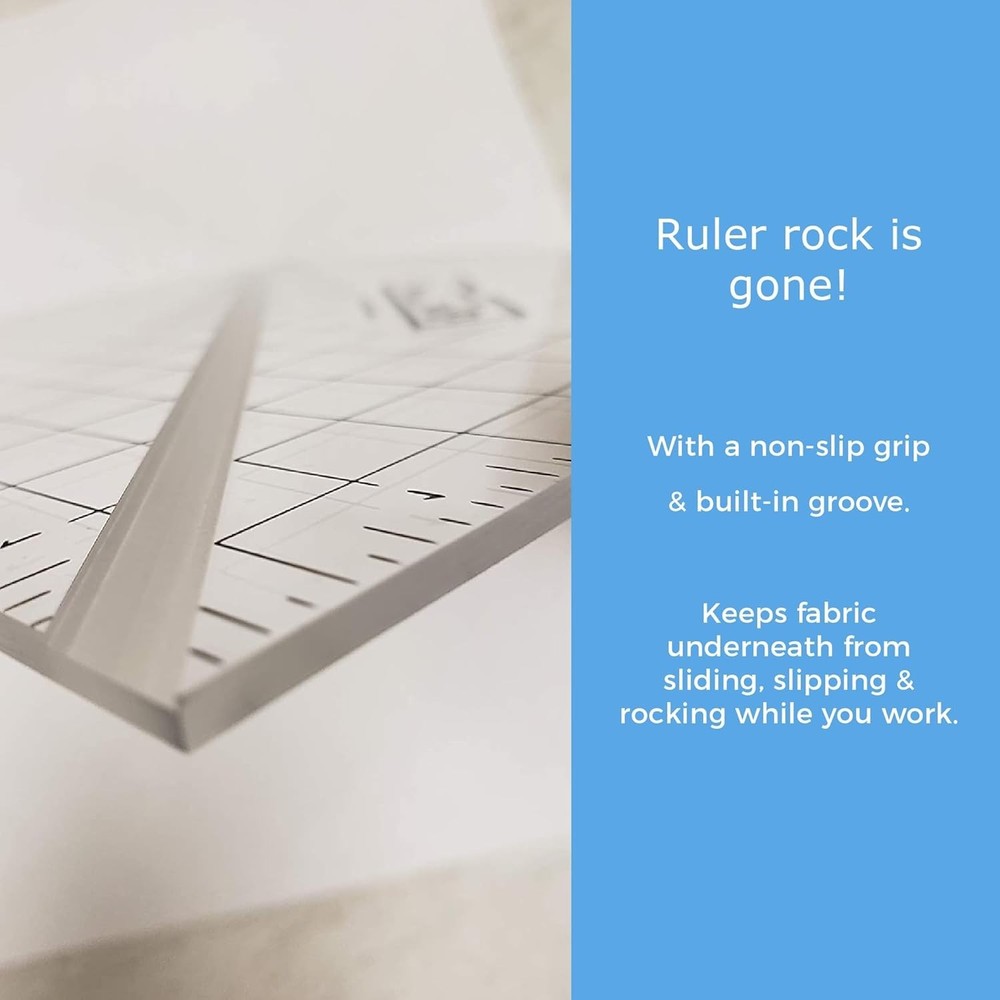 Bloc Loc Half Square Triangle Multiple-Sized 6-1/2" Quilting Ruler w/ Grid Lines