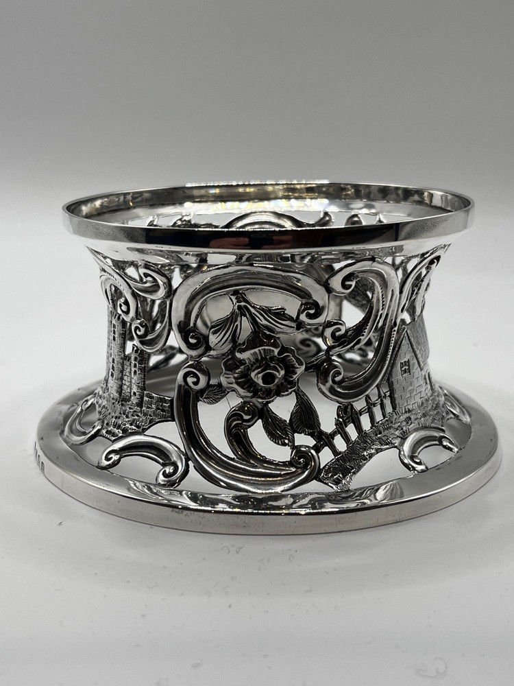 Irish Solid silver potato ring Dublin 1907 Castle and cottage E Johnson Ltd
