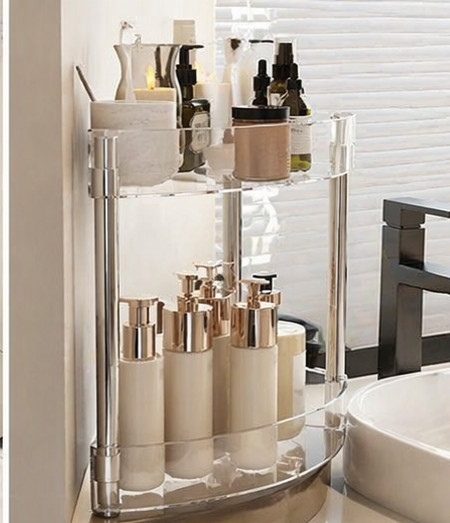 Multi Layer Bathroom Storage Rack Corner Shelf Rolling Space Saving Organizer
