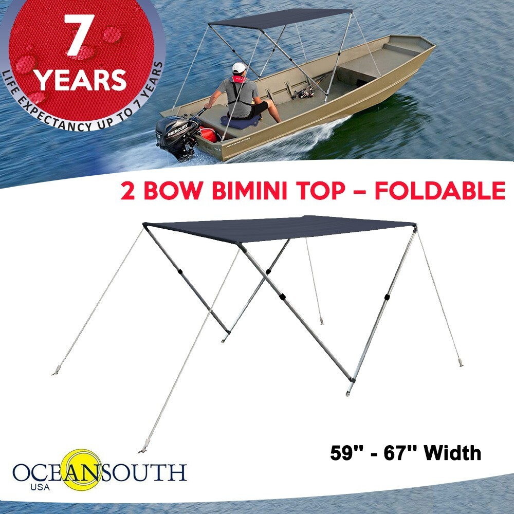 2 Bow BIMINI TOP FOLDABLE Blue 59"-67" Mounting Width