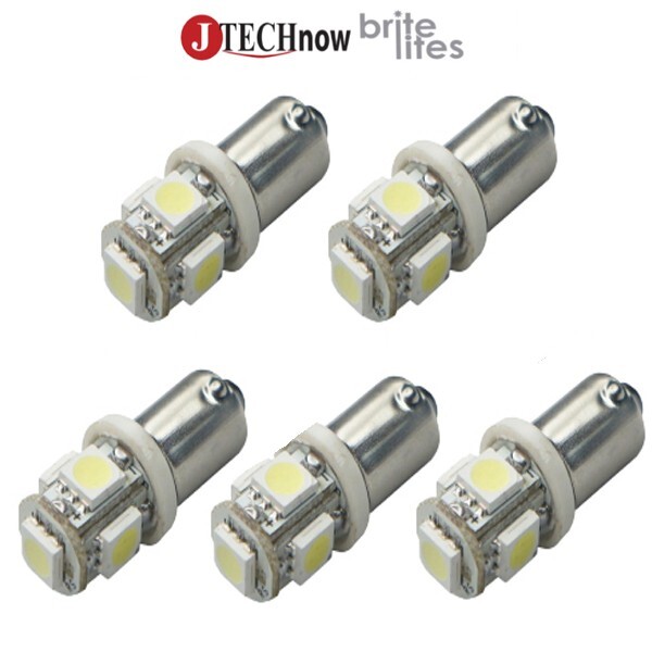 Jtech 5x BA9S 5 SMD LED Super Bright White Light Bulb T4W T11 H6W  53 57 182