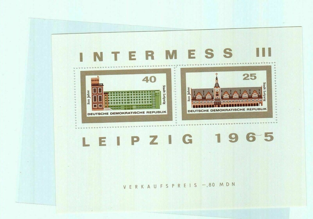 INTERMESS 111,  LEIPZIG 1965 , 2 UNMOUNTED MINT SHEETS