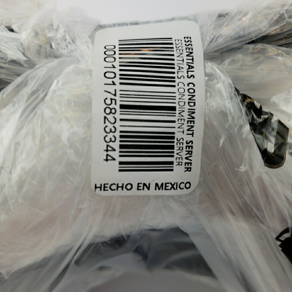 Tupperware Essentials 4 Section Condiment Server Set Black w/White seals NEW