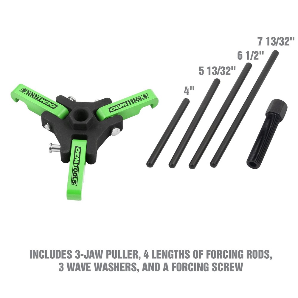 OEMTOOLS 25090 Harmonic Balancer Puller Kit, Adjustable 3-Jaw Puller Fits Most &