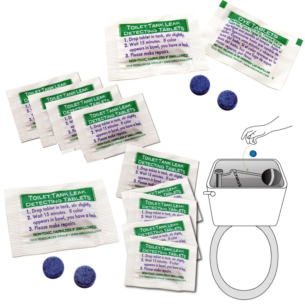 New Resources Group Blue Dye Leak Tablets Toilet Detection Multi-Use