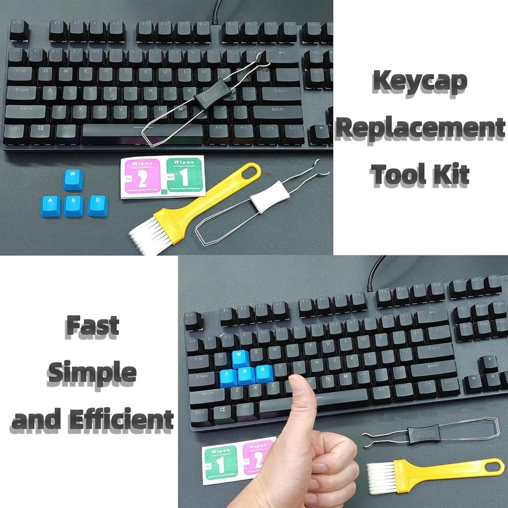 3 Pack Keycap Puller Kit Keyboard Key Remover Switch Puller with Cleaning Brush